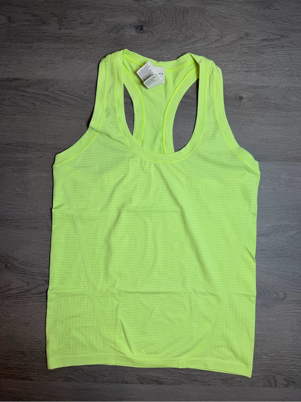 Athleta Neon Lime Momentum Seamless Tank Top Striped Size Medium
